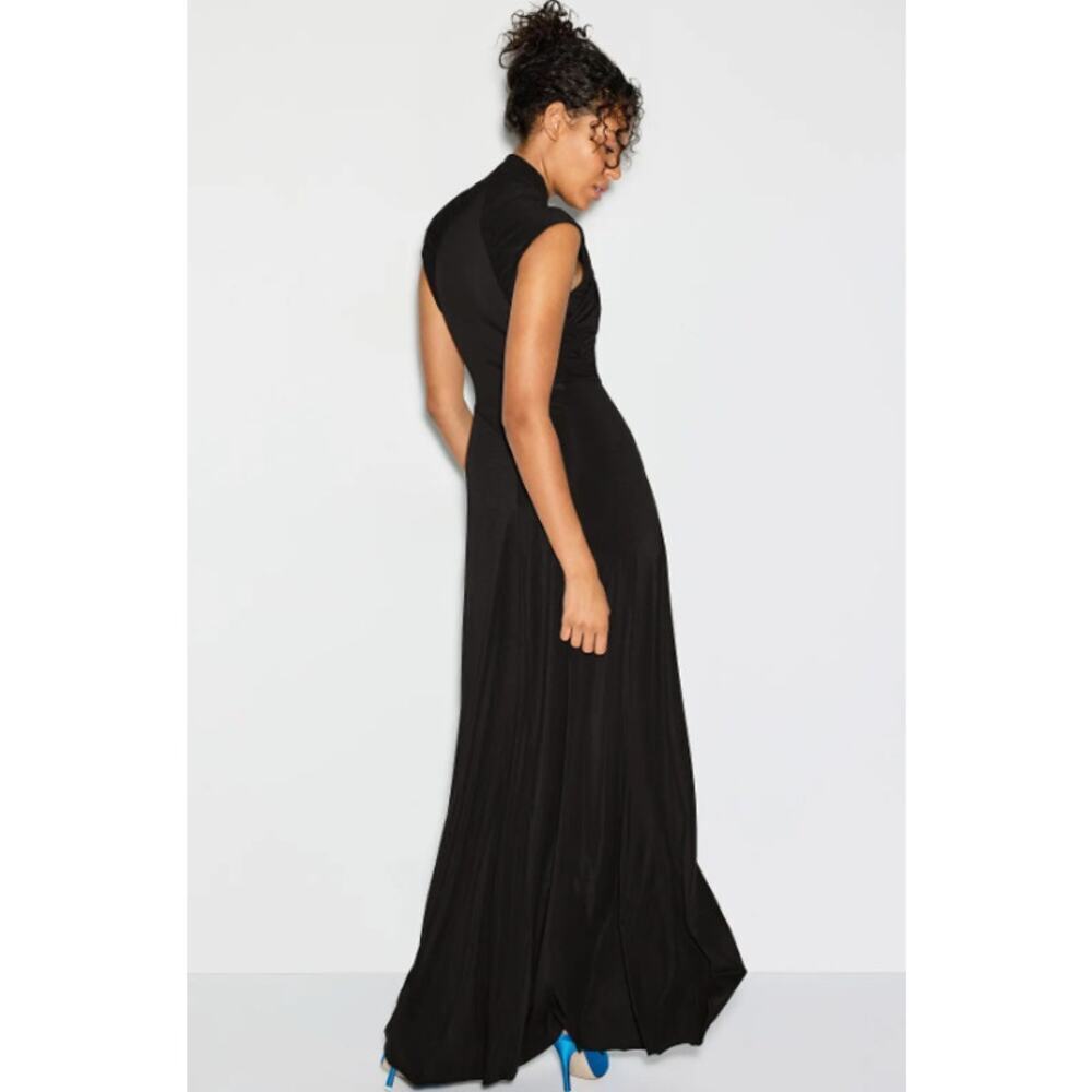 Alberta Ferretti Jersey High Neck Gown in Black - Picture 5 of 13
